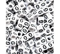 Ingrosso 500 Pezzi Quadrato Alfabeto Lettera Bianco Cubo Perline Con Nero
