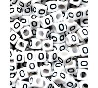 Ingrosso 500 Pezzi Quadrato Alfabeto Lettera Bianco Cubo Perline Con Nero