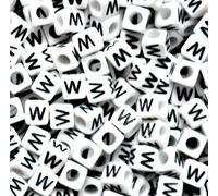 Ingrosso 500 Pezzi Quadrato Alfabeto Lettera Bianco Cubo Perline Con Nero