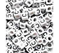Ingrosso 500 Pezzi Quadrato Alfabeto Lettera Bianco Cubo Perline Con Nero