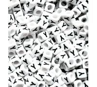 Ingrosso 500 Pezzi Quadrato Alfabeto Lettera Bianco Cubo Perline Con Nero