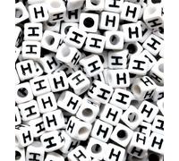 Ingrosso 500 Pezzi Quadrato Alfabeto Lettera Bianco Cubo Perline Con Nero