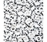 Ingrosso 500 Pezzi Quadrato Alfabeto Lettera Bianco Cubo Perline Con Nero