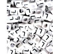 Ingrosso 500 Pezzi Quadrato Alfabeto Lettera Bianco Cubo Perline Con Nero
