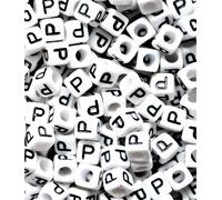 Ingrosso 500 Pezzi Quadrato Alfabeto Lettera Bianco Cubo Perline Con Nero