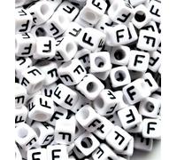 Ingrosso 500 Pezzi Quadrato Alfabeto Lettera Bianco Cubo Perline Con Nero