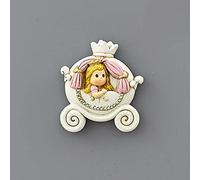 Ingrosso e Risparmio 12 Calamite in Resina a Forma di Carrozza con Principessa in Abito Rosa e Corona, bomboniere a Tema Cenerentola Compleanno Bambina (Senza confezionamento)
