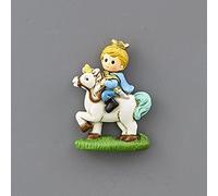 Ingrosso e Risparmio 12 Magneti con Principe Azzurro su Cavallo Bianco in Resina, bomboniere Piccolo Principe, segnaposto Battesimo, Compleanno Bimbo (Senza confezionamento)