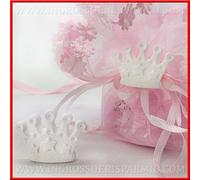 Ingrosso e Risparmio 12 Piccoli gessi a Forma di Corona da Principe, Principessa, re e Regina, con Stelline, Applicazioni bomboniere a Tema, Nascita Bambino, Bambina (Senza confezionamento)