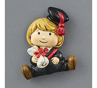 Ingrosso e Risparmio 12 X Calamita in Resina, con Bimba laureata Seduta, Che strige tra Le Mani Una Pergamena, confettata Fai da Te Laurea Ragazza.