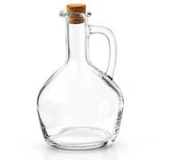 Ingrosso e Risparmio 2 pz Oliera in Vetro con Manico e Tappo in Sughero Bottiglia Olio e Aceto da Cucina Dosatore Condimenti Olio Extra Vergine Contenitore Vetro per Tavola Resistente (L+L - 350ml)