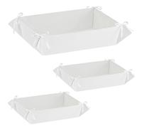 Ingrosso e Risparmio 3 PZ Vassoio Rettangolare in Cartone Bianco 2 Standard e 1 Grande Porta Bomboniere Matrimonio Anniversario Compleanno Cresima Comunione Confettata