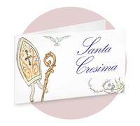 Ingrosso e Risparmio 40 Bigliettini bomboniere Cresima Personalizzati per Confetti segnaposto Maschio Femmina sacchettini Fai da Te Ragazzo Ragazza cartoncini per confettata Sacra Santa