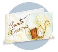 Ingrosso e Risparmio 40 Bigliettini bomboniere cresima Personalizzati per Confetti segnaposto Maschio Femmina sacchettini Fai da Te cartoncini per confettata Sacra Santa