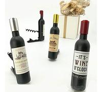 Ingrosso e Risparmio Apribottiglie con cavatappi e Magnete a Forma di Bottiglia di Vino, bomboniere, segnaposto, Matrimonio Originali, utili (Tappo Argento-con Confezione Panna)