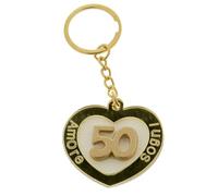 Ingrosso e Risparmio Bomboniera Anniversario 50 Anni 12 pz Ciondolo Cuore con Numero 50 in Oro e Plexiglass Segnaposto Confettata Nozze Traguardo Sposi Fai da Te