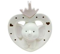 Ingrosso e Risparmio Bomboniera Battesimo Bambina 1 pz Lampada LED Cuore con Elefantino Coroncina Profumatore Resina Dettagli Rosa Bimba Nascita Femminuccia Economica Evento Elegante