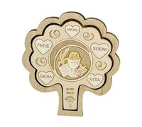 Ingrosso e Risparmio Bomboniera Comunione 1 pz Icona Albero della Vita d'Appoggio in Resina e Legno con Doppio Strato Raffigurazione Simboli Sacri Personalizzabile per Bambino e Bambina Idea Regalo