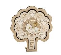 Ingrosso e Risparmio Bomboniera Cresima 1 pz Icona Albero della Vita d'Appoggio in Resina e Legno con Doppio Strato Raffigurazione Simboli Sacri Personalizzabile per Ragazzo e Ragazza Idea Regalo