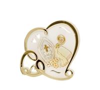 Ingrosso e Risparmio Bomboniera Cresima 1 pz Icona d'Appoggio Cuore Intrecciato in Resina con Raffigurazione Simboli Sacri Oro Elegante Plexiglass per Ragazzo e Ragazza Idea Regalo Sacro