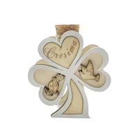 Ingrosso e Risparmio Bomboniera Cresima 6PZ Trifoglio in Legno con Provetta in Vetro Portaconfetti Simboli Santa Cresima Mitra Pastorale Ragazzo Ragazza Profumatore