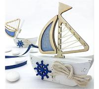 Ingrosso e Risparmio Bomboniera Matrimonio 6PZ Scatolina Portaconfetti 18 Anni Compleanno Cresima Ragazzo Comunione Ragazza Confetti Barchetta Tema Mare segnaposto confettata Nozze