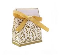 Ingrosso e Risparmio Bomboniere Anniversario 20 pz Scatoline Portaconfetti a bustina con Decoro Color Oro Fiocco Incluso Nozze Oro 50 Anni Segnaposto Confettata Traguardo Sposi Fai da Te Matrimonio