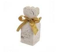 Ingrosso e Risparmio Bomboniere Anniversario 20 pz Scatoline Portaconfetti a Forma di Sacchetto con Decoro Marmo Nozze Oro 50 Anni Segnaposto Confettata Traguardo Sposi Fai da Te Matrimonio