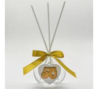 Ingrosso e Risparmio Bomboniere Anniversario 6PZ Diffusore Essenza con Applicazione Centrale Nozze Oro A Forma di Cuore Numero 50 Color Idee Regalo Complete Originali Economiche