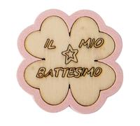 Ingrosso e Risparmio Bomboniere Battesimo 12 PZ Applicazione in Quadrifoglio Dettagli Rosa e Scritta Il Mio Battesimo Segnaposto Femminuccia Bimba Primo Compleanno Gadget Confettata