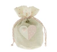 Ingrosso e Risparmio Bomboniere Battesimo 12PZ Sacchettini Portaconfetti in Juta e Cotone a Pois Rosa Nascita Bimba