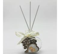 Ingrosso e Risparmio Bomboniere Battesimo 6PZ Diffusore Essenza Comunione Cresima con Cuore Albero della Vita Cuoricino con Sacra Famiglia Idee Regalo Complete Originali Economiche