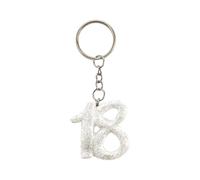 Ingrosso e Risparmio Bomboniere Compleanno 12PZ Portachiavi Numero 18 Glitter Bianco per Confettata 18 Anni Ragazzo Ragazza Diciottesimo Segnaposto Gadget Compleanno Evento