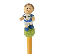 Ingrosso e Risparmio Bomboniere Comunione 12 pz Matite con Statuina a Forma di Calciatore in Divisa Azzurra con Pallone Gadget Festa Tema Calcio Pensierini Economici Evento Sportivo