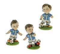 Ingrosso e Risparmio Bomboniere Comunione 12 pz Statuine a Forma di Calciatore in Divisa Azzurra con Pallone in 3 Varianti Assortite Gadget Festa Tema Calcio Pensierini Economici Evento Sportivo