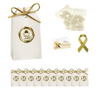 Ingrosso e Risparmio Bomboniere Comunione Set 10 Scatolina Bustina con Simboli Sacri Color Oro in Rilievo Bustine Confetti Bigliettino Personalizzabile Confettata Portaconfetti Bimbo Bimba Fai da Te