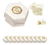 Ingrosso e Risparmio Bomboniere Comunione Set 10 Scatolina Esagono con Simboli Sacri Color Oro Bustine Confetti Bigliettino Personalizzabile Confettata Portaconfetti Bimbo Bimba Fai Da Te