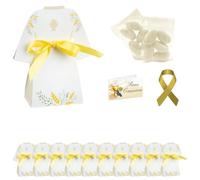 Ingrosso e Risparmio Bomboniere Comunione Set 10 Scatolina Tunica Bianca con Spighe e Calice Bustine Confetti Bigliettino Personalizzabile Confettata Portaconfetti Bimbo Bimba Fai da Te