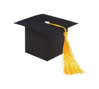 Ingrosso e Risparmio Bomboniere Laurea 20 pz. Scatoline Tocco in Cartoncino Nero con Nappina Oro Portaconfetti Fai da Te Confettata Segnaposto Economiche Magistrale Triennale Traguardo