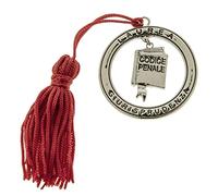 Ingrosso e Risparmio Bomboniere Laurea Giurisprudenza 12PZ Ciondolo Tondo con Scritte e Libro Codice Penale Maschio Femmina con Nappina Rossa