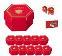 Ingrosso e Risparmio Bomboniere Laurea Set 10 Scatoline Esagono di Colore Rosso e Oro con Scritta Laurea e Tocco Bigliettini Personalizzabili Bustine Confetti Rossi Fai da Te Magistrale Triennale