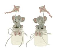 Ingrosso e Risparmio Bomboniere Nascita 12 pz Barattolino Portaconfetti con Elefantino con Aquilone Confettata Segnaposto Bambina Battesimo Femminuccia Bimba