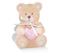 Ingrosso e Risparmio Bomboniere Nascita Bambina 20 pz Scatoline a Forma di Orsetto Cartoncino Cuore Rosa Portaconfetti Segnaposto Bimba Femminuccia Primo Compleanno Battesimo Fai da Te