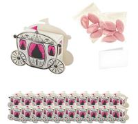 Ingrosso e Risparmio Bomboniere Set Compleanno 20 Scatoline Carrozza Principessa per Bambina Bustine Confetti Bigliettino Personalizzabile Confettata Portaconfetti Fai da Te