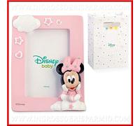 Ingrosso e Risparmio Cornice portafoto in Resina Rosa con Personaggio di Minnie, Firmata Disney, bomboniere Battesimo, Idee Regalo Femminuccia, Completo di Scatola Regalo (Senza confezionamento)