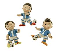 Ingrosso e Risparmio Kit 6 Calamite a Forma di Bimbo Calciatore con Pallone in Tre Varianti assortite - bomboniere economiche Maschietto