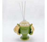 Ingrosso e Risparmio Profumatore per Ambienti pumo pugliese Verde con decori Arancio e Terra di Siena fiala in Vetro - bomboniere Originali Matrimonio (C1B875X423 - Standard)