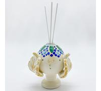 Ingrosso e Risparmio Profumatore per Ambienti pumo pugliese Verde con decori Arancio e Terra di Siena fiala in Vetro - bomboniere Originali Matrimonio (C1B875X430 - Grande)