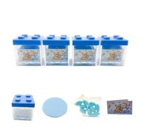 Ingrosso e Risparmio Set 12PZ Scatoline Portaconfetti 5x5x5 Plexiglass Trasparente con Tappo Colore Celeste Gadget Bimbo Nascita Compleanno Cubo Battesimo Confettata Bambino Fai da Te