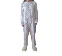 INGROSSO MERCERIE LCF Pigiama Intero Donna per degenti, Cotone 100%, Prodotto in Italia (XL)